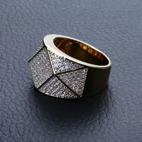 ICED Out Rings for Men Hip Hop Luxus Designer Herren Bling Diamond Argyle Ring 18K Gold plattiert Hochzeit Engagement Gold Ring Schmuck1906