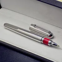 Top Luxury Gift Pen High quality M series Magnetic shut cap Rollerball pen Ballpoint pens Silver and Gray Titanium Metal Stationery Wri270N