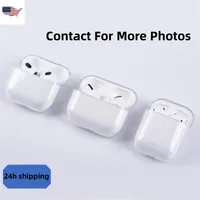 Pour AirPods Pro Headphone Accessoires de protection Cover Apple Airpod 3 Bluetooth Casquet Set White PC Hard Shell Earbuds