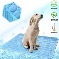 kennels pens Pet Dog Cooling Mat Ice silk Breathable Blanket For Dog Bed House Summer Washable Cooling Pad Small Medium Large Dogs Mat 221102