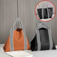 Bucket Shoulder Bag Bags For Women With Brand Designer Handbag Tote Leather Shopping Striped Portable Crossbody Female High Capacity Mummy 220331
