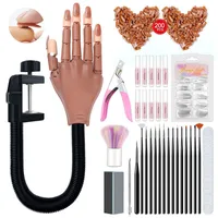 Nail Practice Hand Set Justerbar Manicure Tool Training Hand Flexibla r￶rliga falska falska h￤nder