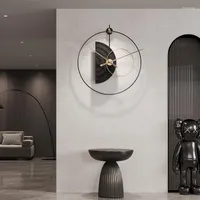 Relógios de parede Nordic Modern Watch Room Living Design preto Metal Silent Metal Relógio elegante quarto minimalista RELOJES Decoração em casa