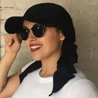 Ballkappen Muslim Inner Hijab Turban Hut mit Rand Frauen Fashion Baseball Cap Sun Hats Solid Color Casual Weichwickkopf Schal