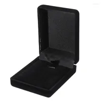 Jewelry Pouches Classic Black Box Vintage Velvet Organizer Wedding Necklace Earring Ring Set Display Case Gift