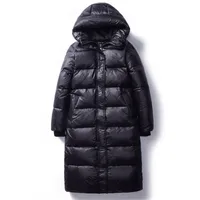 Kadınlar Down Parkas Kış Pamuk Ceket Giysileri Uzun İnce Kapşonlu Sıcak Katlar Kadın Siyah Paltolar V1162 221101