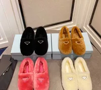 Casual schoenen P's driehoekige standaard slippers plat bodem lefu houden warm en draag erwtenwollen schoenen voor vrouwen in de winter
