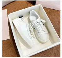Brand Casual Shoes designer design leather small white single shoes Versatile lace up flat sole for women size 35-40