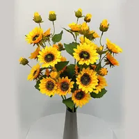 Decorative Flowers Artificial Sunflower Bouquet Country Wedding Party Living Room Table Decoration And Accessories Fake Flower Arrangement