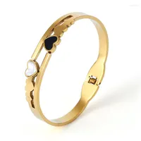 Pulseira 316l de aço inoxidável zircão de zircão amor design butterfly forma de pulseira aberta feminino pulseira de pulseira não