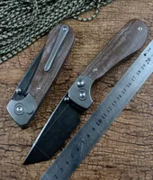 Cuchillo Twosun Autom￡tico Nuevo Blacken D2 Blade Fast abertura Following Knives TS175 Titanium Lino Manejo de caza Supervivencia Pocket E7554376