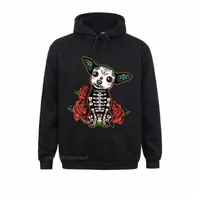 Erkek Hoodies Sweatshirts Chihuahua Dia de los Muertos Ölü Köpek Şeker Kafatası Hoodie Tatil Erkekleri Son Kişiselleştirilmiş Davlumbazlar A6L5#