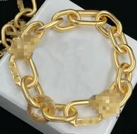 Rock Punk Designed Brass letter Link Bracelets Cuba Thick Chain Banshee Greece Meander Pattern Medusa Head Portrait 18K Gold Plated Womens Bangle Designer Jewelry J