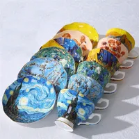 Coppe Saucers The Van Gogh Art Pipinge Coffee Tagues The Starry Night Showers The Sower Iriss Saintremy Coffee Tea Cups 221102