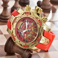 2021 Novos esportes militares de luxo de luxo assistem Large Dial Dial Golden Quartz Men Watches Calendar Silicone Strap Watches Montre de Luxe306Q