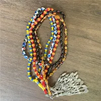 Anh￤nger Halsketten Junkang 33 zweifarbige olivf￶rmige rosarymuslimische islamische Gebetsperlen M￤nner- und Frauenmoditation