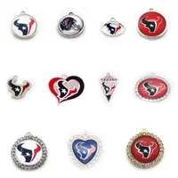 Football Dangle Charms Houston Mix Style DIY Pendant Bracelet Necklace Earrings Snap Button &quot;Texan&quot; Jewelry Accessories