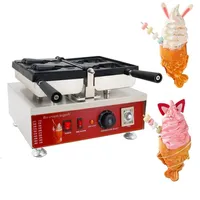 Voedselverwerking Ice Cream Fish Waffle Maker met open oog 110V 220V Electric Taiyaki Machine269Z