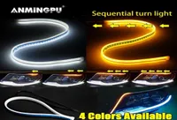 ANMINGPU 1pair Bright Flexible DRL LED Strip Turn Signal White Yellow Sequential LED Daytime Running Lights for Cars Headlight8745076