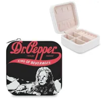 Takı Torbaları Dr.Pepper 8 Depolama Kutusu Taşınabilir PU Deri Organizatör Seyahat Kılıf Kutuları Dr Biber İçecekleri İçecekler Soda