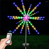 Strings Outdoor Solar Firework Starburst Lights 112 LED Garden Meteor Shower Fairy Garland With Remote For Christmas Party