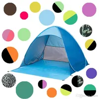 فوري سريع Cabana Beach Tent Outdoor Outdoor Automatic Sun Shelter 3 - 4 شخص محمول حماية الأشعة فوق البنفسجية منبثقة 19 ألوان B268W