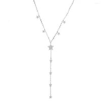 Ketten Sdzstone Mode Frauen Schmuck Gold Silber Farbstar Anh￤nger Halskette y Halsketten Kette f￼r Frau 41 5 cm
