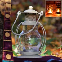 Świece retro na świeżym powietrzu Camping Candlestick Lantern Portable Desktop Hanging Holder Lampa Decor Home Decor