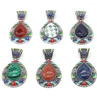 Colliers pendants Agates de pierre naturelle Crystal Giallo Siena charme opale lapis lazuli pour collier bricol