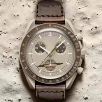 Ceramiczny zegarek na nadgarstek MoonWatch Ruch Projektant Watches Kwarc Montres Mouvement Smart zegarki ze stali nierdzewnej Złote Luminous Sport Dhgates Prezent