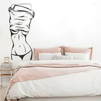 Duvar çıkartmaları yaratıcı oturma odası yatak odası dekorasyon duvar sanat çıkartmaları duvar kağıdı seksi kız çıkartma ev dekor fitness