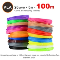 Skrivare Ribbons 20pieces/Lot 3D Filament 5M/PCS 20 Färger 1,75 mm PLA -tryck för eller penna 221103