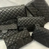 10A TOP TIER Womens Mini Square Bag حقيقية متوسطة الكافيار Lambbskin Preste Small Double Flap Black Shouler Box Bag Bag Luxuer