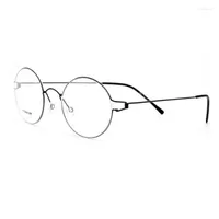 Sonnenbrillen Frames Breite-138 Schraubless Brille Brille Rahmen für Männer Titanlegierung Ultra-Licht runde Frauen Brillen Lupe Lupe