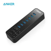 Plug de câble d'alimentation Anker 10 Port 60W Data Hub avec 7 ports USB 30 et 3 ports de charge PowerIQ pour iPhone pour iPad pour Galaxy Mobile HDDETC 221103