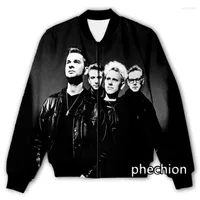 Jackets masculinos Phechion Men/Women Depeche-Mode 3D Jacket Casual Jacket Modans Menas de rua solteira solta casaco esportivo Q79