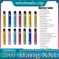Bang XXL 2000 Puffs Dispositivo Desechable cigarrillos electr￳nicos Bang Puff Vapes Electronic cigarrillos Pro Max Vape Pen 800m￡h Bater￭a Barra Vapores Preca￱os Kit de 6 ml de 6 ml Pod