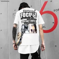 Męskie koszulki Versma 2022 Japońskie harajuku litera drukowana para koszulka mężczyzn Kobiety Hip Hop Streetwear Rock Punk Rap Oversize T-shirt