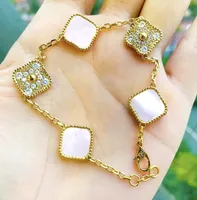 Europe America Fashion Jewelry Charm Bracelet Mixed Daimond pendants Bracelets Women Lady silver 18K Plated Gold Earrings Necklaces Four leaf clover flower gifts