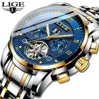 Relogio Maschulino Lige Mens Watches Top Brand Luxury Automatic Mechanical Watch Men Full Steel Business Sport 220124239B