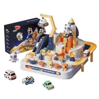 Dascast Model Car Toon Space Panda Racing Rail Toys Kinder Raketenstrecke Abenteuerspiel Brain Mechanical Interactive Kid Toy Gift 221103