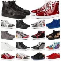 Red Bottoms Designer Shoes Men Women luxury Studded Flat Low Leather Suede Spike Rivets Vintage casual shoe trainers sneakers