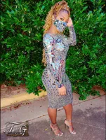 Cinderella Mirror Crystal Short Prom Cocktail Dresses 2023 Sparkly Kne Length Long Sleeve African Aso Ebi Evening Gown