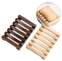 New Natural Bamboo Wooden Soap Dishes Plate Tray Holder Box Case Shower Hand Washing Soaps Wholesale DD