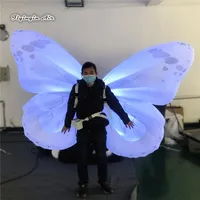 Parade Performance Lighting opblaasbare vlindervleugels 2m LED kleding Walking Blow Up kleurrijke vleugels kostuum voor concertpodium Show2684