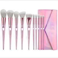 Makeup Cosmetics Brushes Tool Set complet de 10 Pennelli Make Up Brush Face Eye Kit Mélangez Sac complet