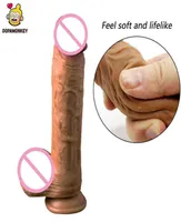 Nxy DopaMonkey Double Layer Silicone Realistic Penis Skin feeling Big Dildo With Suction Cup for Woman Realistic Dick Adult 01211485648