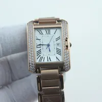 Fashionable quartz sport rose gold diamond ring watch ladies square stainless steel case original buckle analog leisure watch Montel luxury