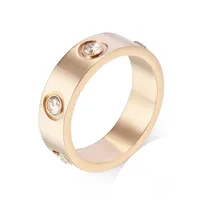 Anello love carti diamanti anelli da uomo anelli uomini designer in acciaio titanio per donne regali di lusso donna ragazza argento rosa oro 5mm Jewlery