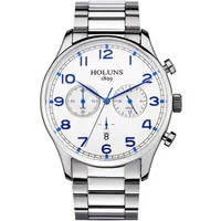 Holuns Brand Fashion Fashion Men's Full Stainless Aço Militar Casual Sport Relógio à prova d'água Relogio Masculino Quartz Watchwatch Y19051280U